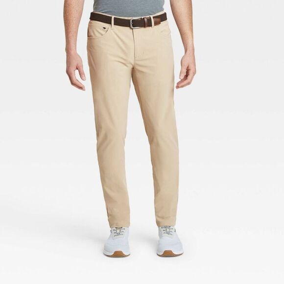 All In Motion -  Men's Golf Pants Slim Moisture Wicki Khaki - Picture 1 of 4